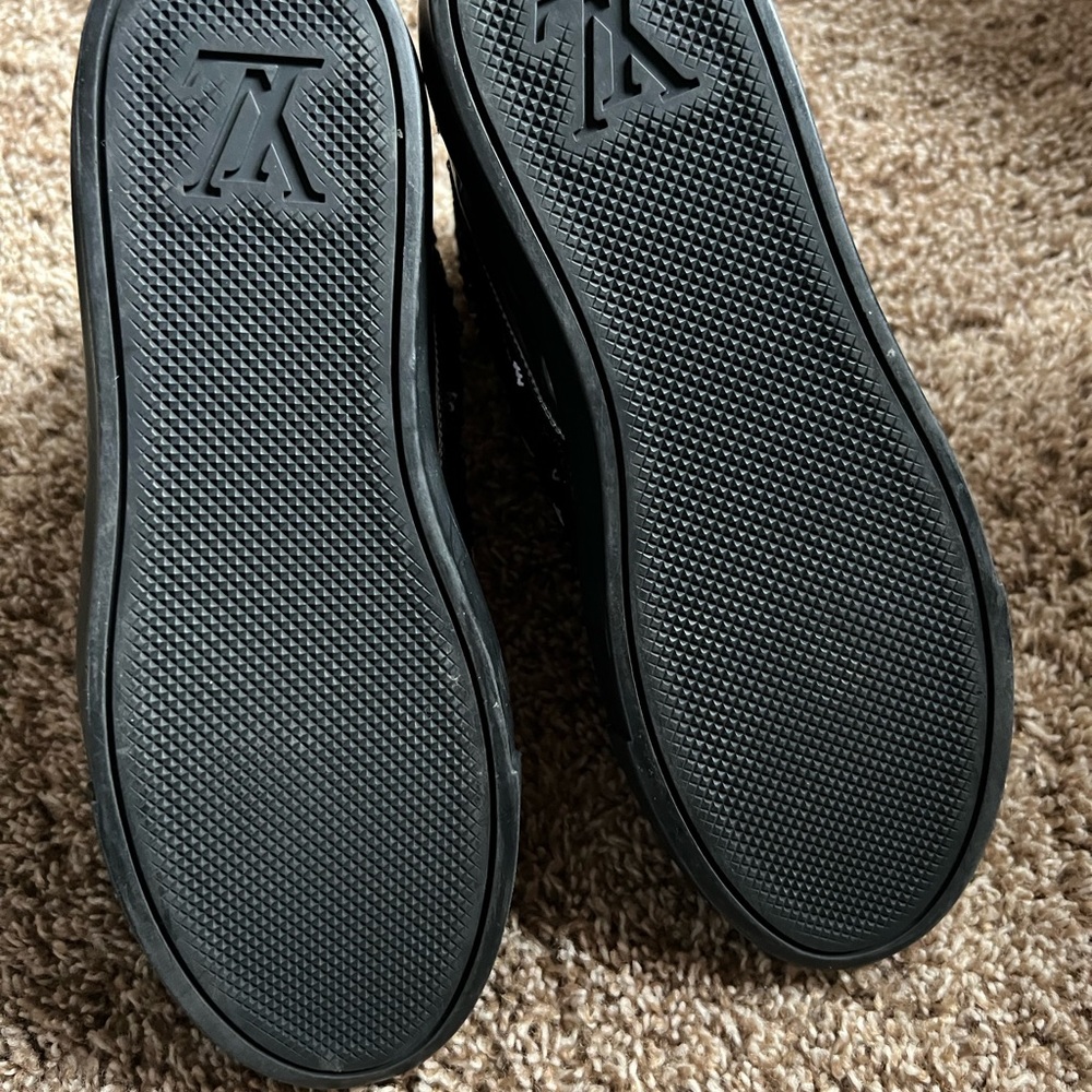 Louis Vuitton Women's Silver & Black Sequin Leather Straps High-Top Sneakers. - Picture 10 of 10